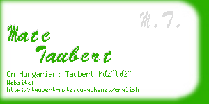 mate taubert business card
